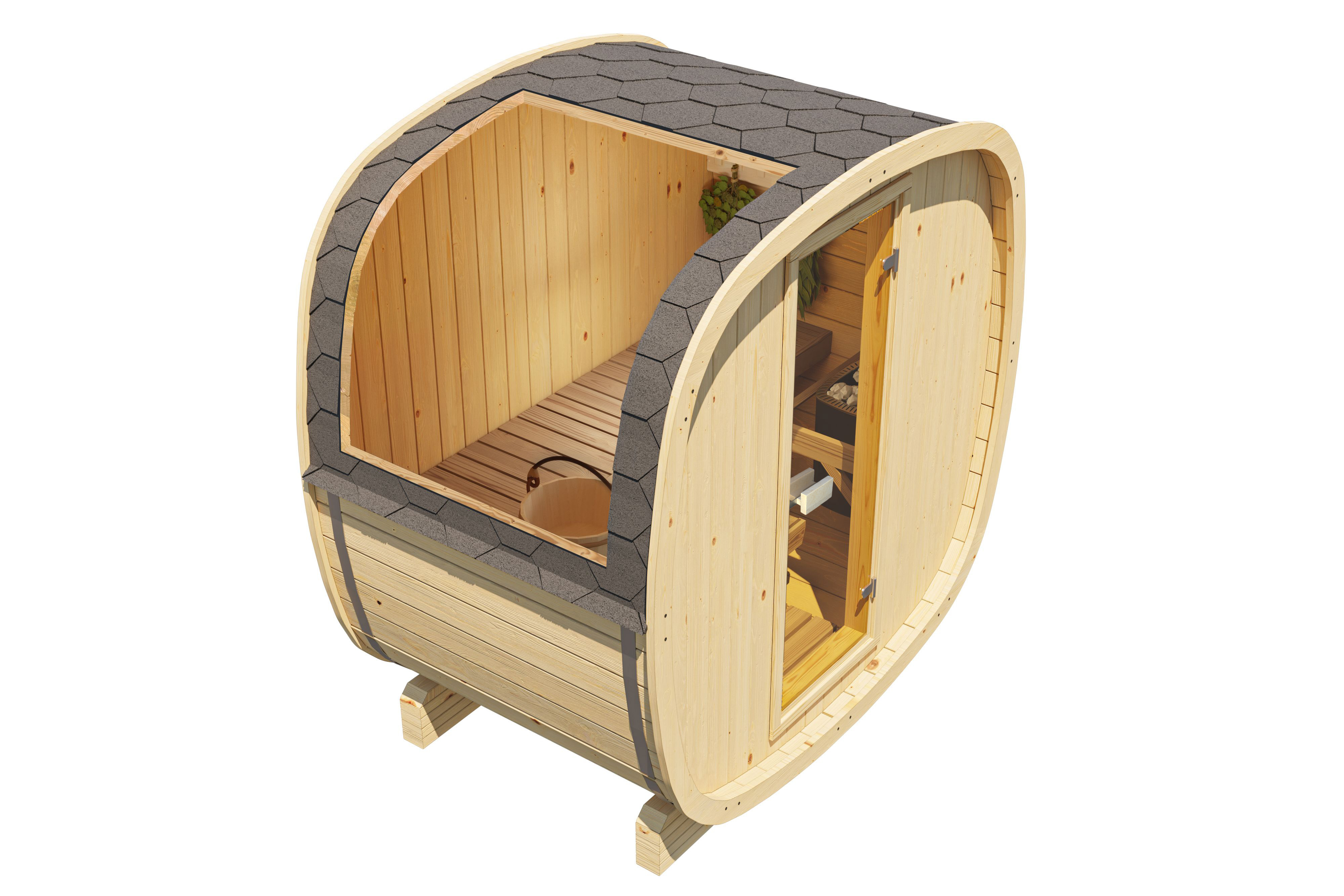 Outdoor Cube Sauna NordicSphere 130 – **Platin Version**